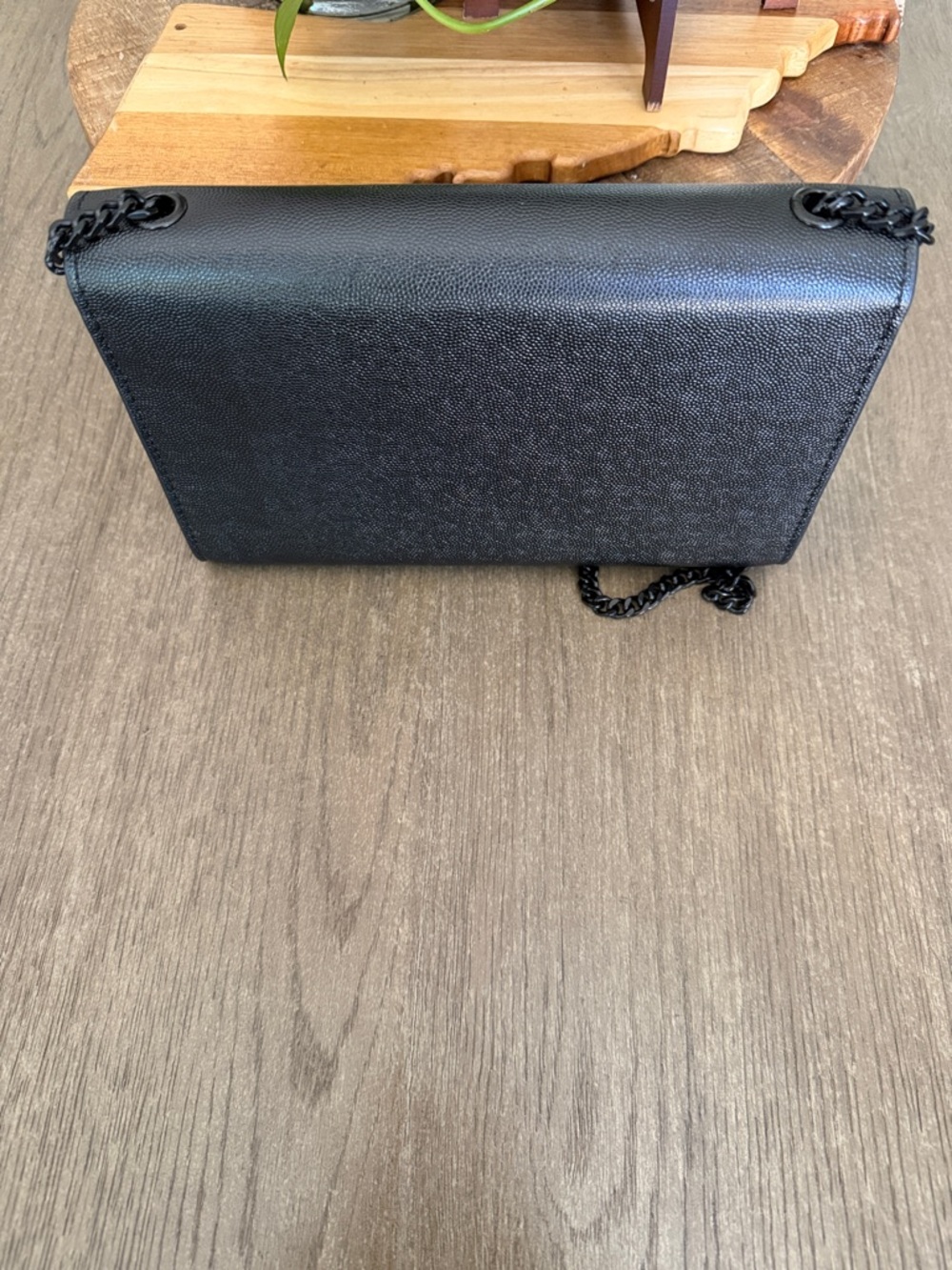 Saint Laurent Black Pebbled Leather YSL Chain Shoulder Bag - Picture 3 of 11
